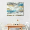 thumbnail image 2 of COMIO  Abstract Canvas Wall Art Decor: The Teal Brown Painting White Gray Pictures Prints Modern Tan Textured Artwork for Bedroom Bathroom, 2 of 4