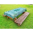 thumbnail image 1 of Kaleidoscope Outdoor Tablecloth, Star inside Square Shaped Kaleidoscope Tie Dye Motive with Outer Figures Image, Decorative Washable Fabric Picnic Tablecloth, 58 X 120 Inches, Teal Blue, by Ambesonne, 1 of 2