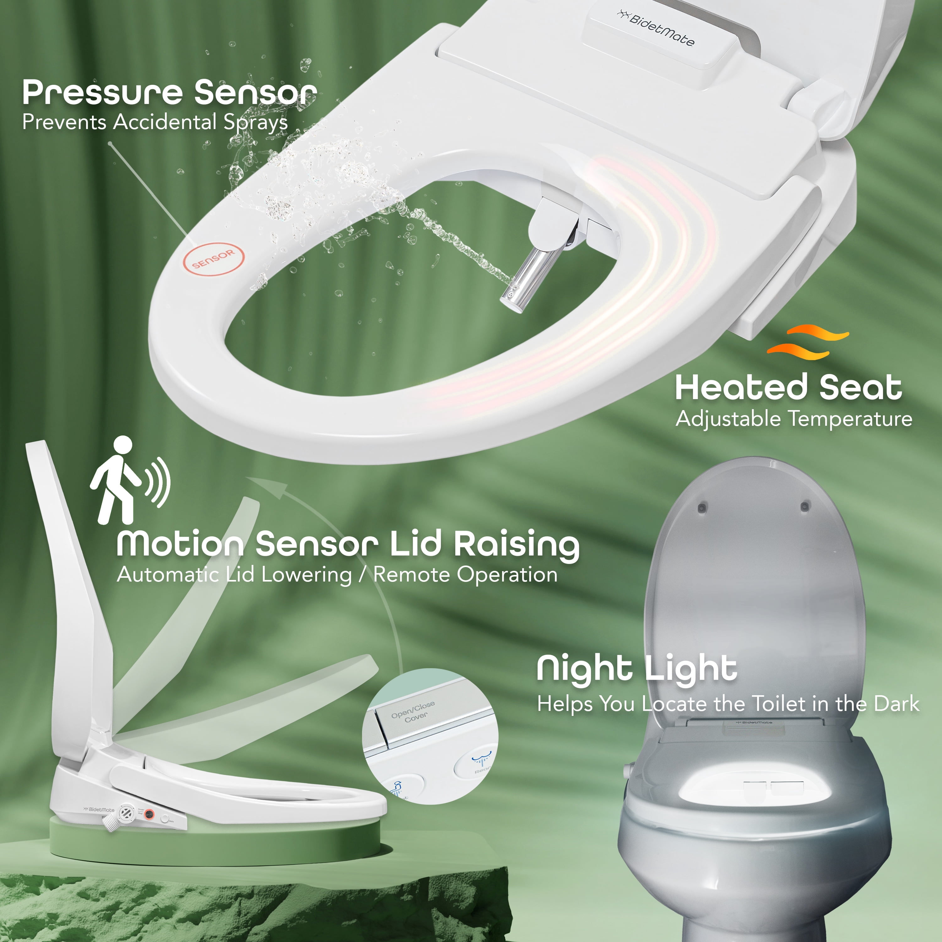 BidetMate 3500 Series Smart Toilet Seat with Heated Bidet, Dryer & Remote