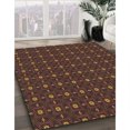 thumbnail image 3 of Ahgly Company Machine Washable Indoor Round Transitional Sienna Brown Area Rugs, 4' Round, 3 of 7