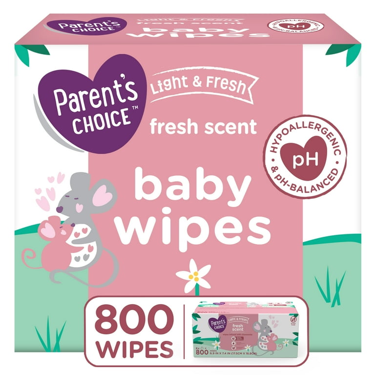 Parent s Choice Baby Wipes Fresh Scent 8 Flip Top Packs 800 Total Wipes