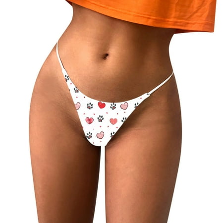 

iOPQO Women s Panties Women s Sexy Underpants Comfort Low-Rise Soft T-Back G-String Panties White M