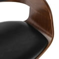 thumbnail image 5 of Noble House Lovejoy Upholstered Swivel Barstool, Midnight Black and Walnut, 5 of 9