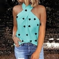 thumbnail image 2 of Women's Casual Crisscross Sleeveless Tank Halter Top Printed Summer Loose Cami Shirts Sexy Beach Blouses Camisole, 2 of 7