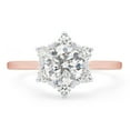 thumbnail image 2 of 1 1/3 ct. t.w Center 6.5MM Round Cut Lab Created Moissanite Diamond Flower Engagement Rings For Women In 14K Solid Rose Gold (G-H Color, VVS1 Clarity, 1.30 Cttw)-8, 2 of 7