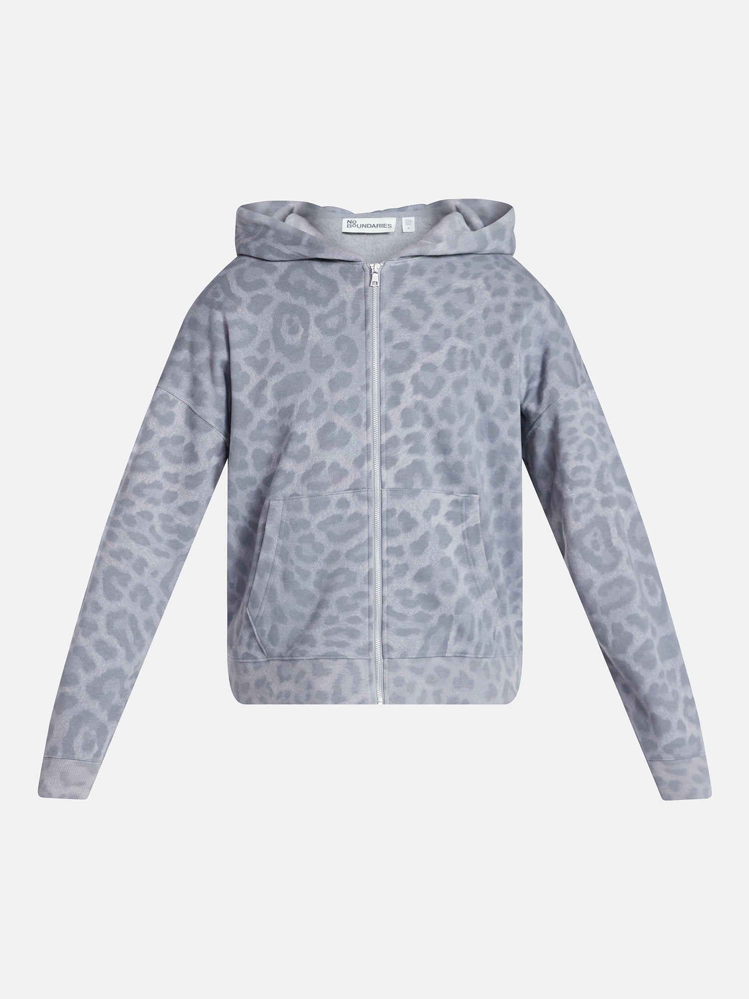 No Boundaries Zip Hoodie with Long Sleeves, Men's XS-4XLT