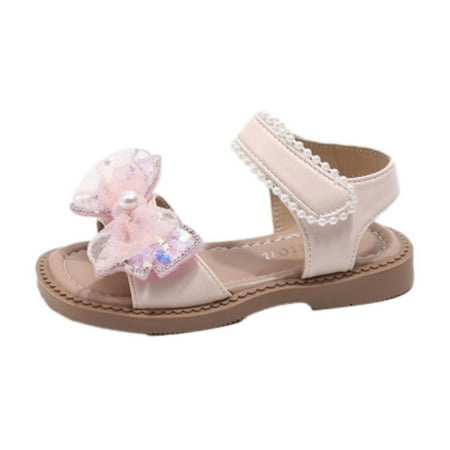 

Uklsqma Baby Girl Clothes Girls Summer New Soft Soled Floral Bao Head Rhinestone Princess Shoes For Children Non-slip Beach Sandals Toddler Girl