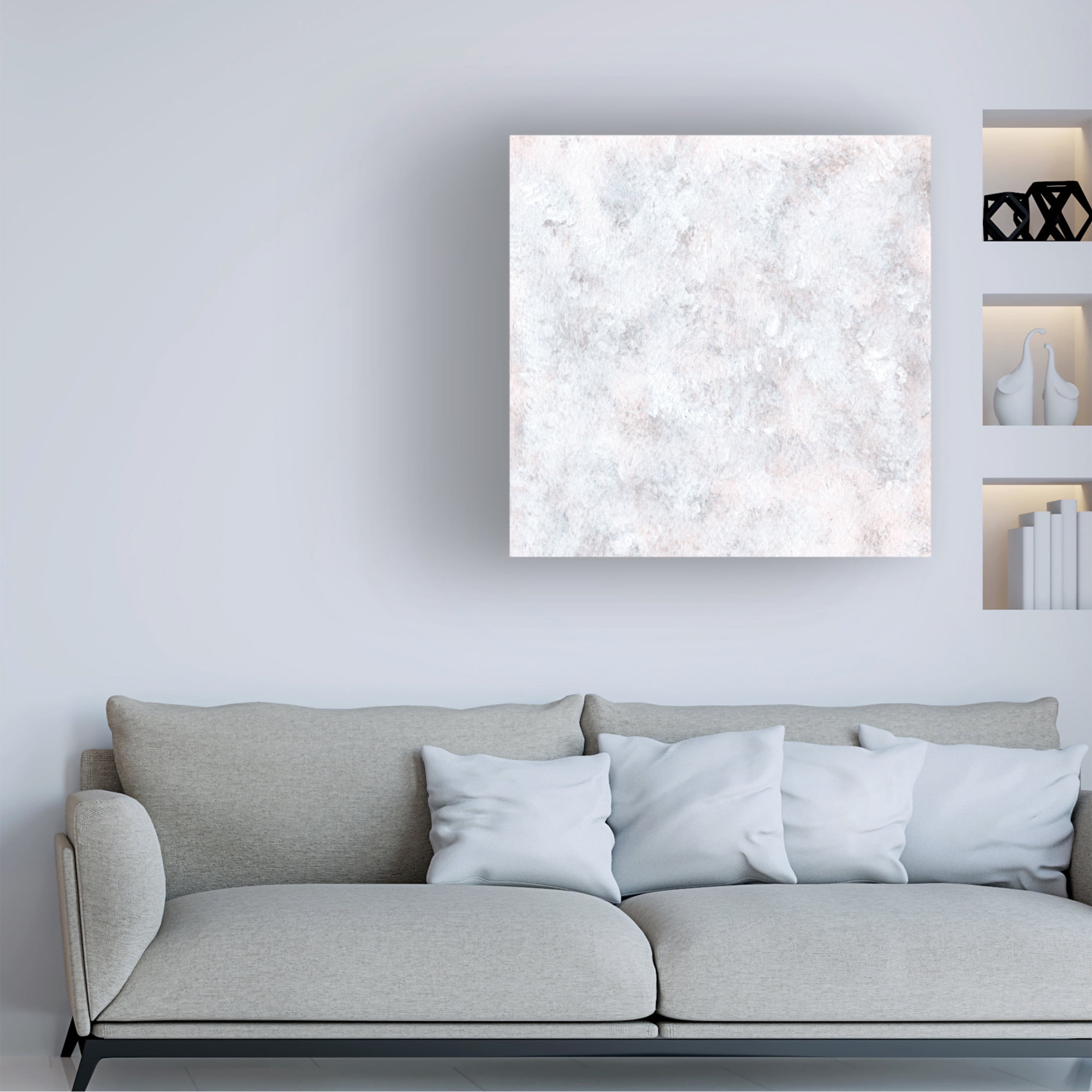 Canvas Wall Art - Line and Brush 'Textured Peace Scape 1' Wall Art for Living Room, Bedroom, or Office Décor by Trademark Fine Art - 24 x 24 Inches