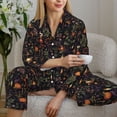 thumbnail image 6 of Fotbe Pumpkin Plant Garden Pattern Long Sleeve Pajama Set for Women,Sleepwear Set,2-piece Loungewear Set,Soft PJs Comfy Nightwear with Pockets -Large, 6 of 7