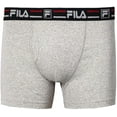 thumbnail image 4 of Fila Men's 4-Pack Logo Band 6" Inseam Boxer Brief Steel Heather/Black/Grey Heather/Red, Small, 4 of 5