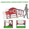 thumbnail image 6 of Gowoodhut Chicken Coop Large Outdoor Wooden Chicken Tractor with Wheels, Red, 6 of 7