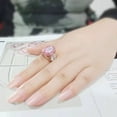 thumbnail image 5 of IP Rose Gold(Ion Plating) Stainless Steel Ring with AAA Grade CZ in Rose for Women Style TK3789 Size 7, 5 of 5
