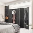 thumbnail image 3 of Fionafurn 6 Panel Room Divider, Wooden Folding Privacy wall pegboard display for Craft Show Living Room, Black, 3 of 7