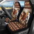 thumbnail image 3 of KUIFORTI Aztec Car Front Rear Seat Covers All Weather Car Front Bucket Bench Split Cover Car Seat Covers Full Set Automotive Seat Protector for Women Men, Horse Print, 3 of 7