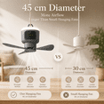 thumbnail image 4 of Laybasic 18" Camping Fan with Lights and Remote, 12000mAh Battery Operated Tent Fan 4 Speeds Detachable Blades, Hanging Ceiling Fan for Canopy, Gazebo, Patio, RV, Garage, Porch, 4 of 9