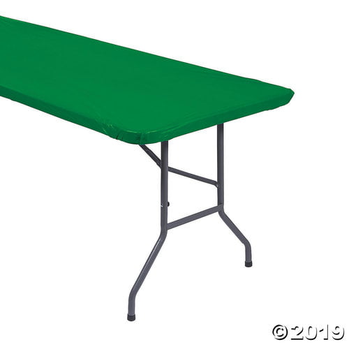 Green Fitted Rectangle Plastic Tablecloth