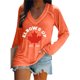 thumbnail image 1 of MHFRRA Camiseta de Manga Larga con Cuello En V y Estampado de La Bandera de Canadá para Mujer Naranja, 1 of 3