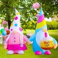 thumbnail image 5 of DeeKom [New] 5FT Inflatables Birthday Gnomes Cake Outdoor Decorations,Build-in LED Lights, for Happy Birthday Party Outdoor,Indoor,Garden Yard Lawn Decor, 5 of 8