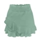 thumbnail image 4 of Falda skate para mujer. Mini shorts de playa cruzados. Shorts de lino con volantes y cintura alta, cintura elástica para looks informales, para ir a nadar o para llevar con ropa urbana. Combínalos, 4 of 5
