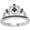 White, variant on Engagement Wedding 925 Sterling Silver 14K Black Gold Plating Round Cut Black Diamond Tiara Queen Crown Heart Shaped Ring For Women