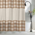 thumbnail image 2 of Shower Curtains for Bathroom-72"x72",Retro Brown Buffalo Check Waterproof Bath Curtain Grommet Shower Curtain Set with Hooks, 2 of 9