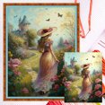 thumbnail image 1 of Hilo Algodón Bordado Punto Cruz Niña Jardín Castillo Contado 11CT 40x55cm, 1 of 9