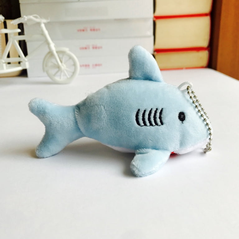 Cute Blue Shark Plush Keychain — 12cm Hanging Stuffed Toy For Backpacks, Bags & Car Keys, Soft Plush Doll Pendant