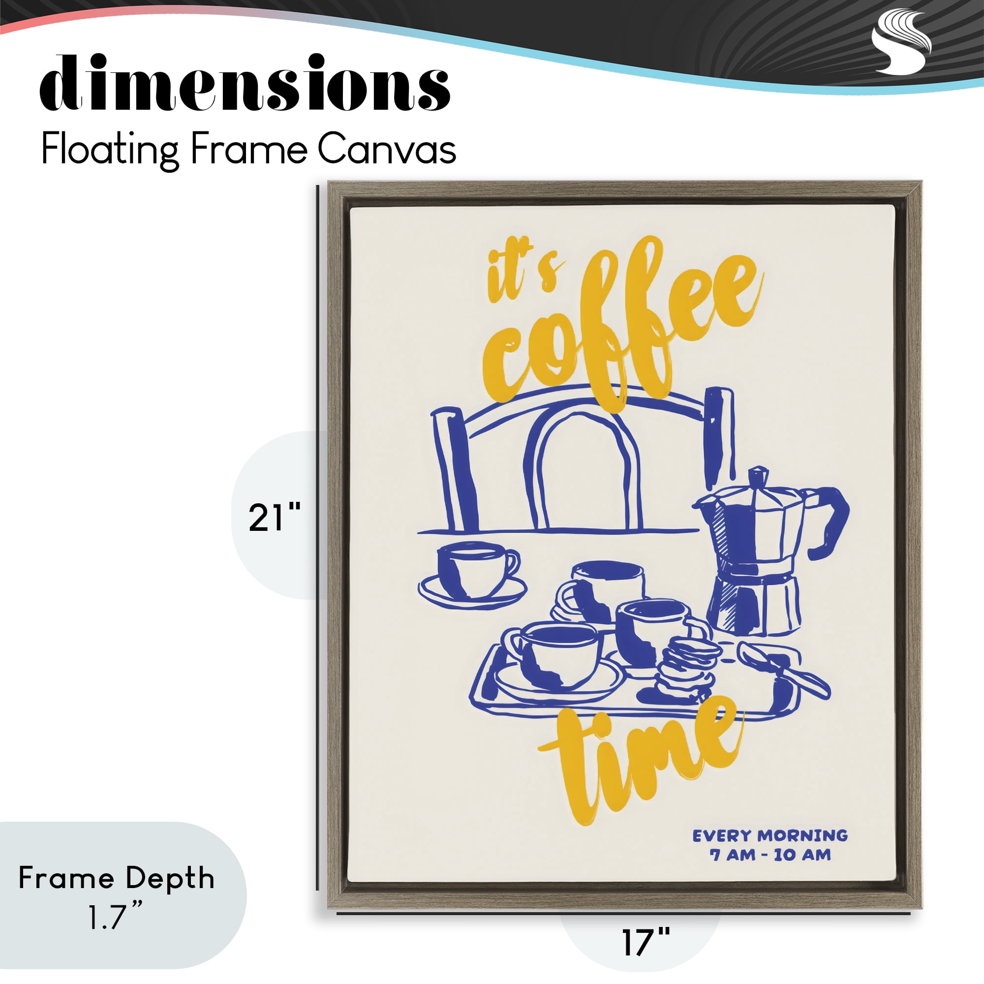 Stupell Industries It's Coffee Time Breakfast Ritual Brown Framed Floater Canvas Wall Art, design by The Prints Vibe