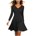 thumbnail image 2 of SOOMLON Mini Dresses for Women Plus Size Long Sleeve Short Dress Soft Stretch Dress Flowy Summer Beach Vacation Wear, 2 of 9
