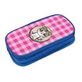 thumbnail image 3 of XMXY Cat Avatar Plaid Checkered Pencil Case Cute Aesthetic, Portable Pencil Bags with Compartments Zipper Blue, 3 of 7