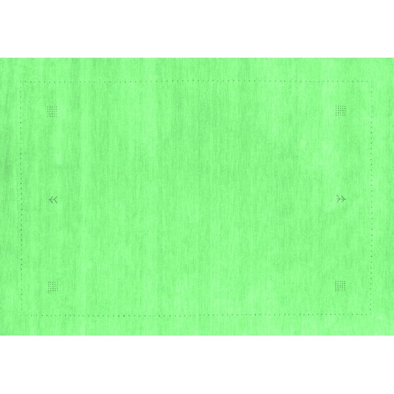 Ahgly Company Indoor Rectangle Solid Emerald Green Modern Area Rugs, 4' x 6'