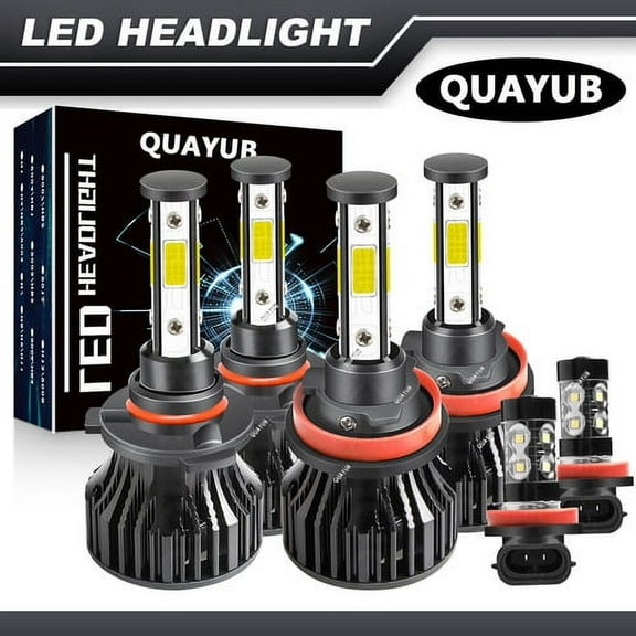 For Ford Edge 2007 2008 2009 2010 6PCS LED Headlight Hi/Lo Bulbs Fog Light Combo