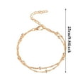 thumbnail image 2 of Elegant Minimalist Copper Satellite Chain Foot Jewelry with Wave Pattern and Double Layered Bead Chain Versatile Foot Chain, 2 of 2