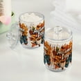 thumbnail image 2 of Yayeee 4 Pack Qtip Holder Bathroom Cotton Swab Canister with Lid Clear Dispenser Set, Autumn Day Pattern, 2 of 6