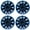 BK-Black & Blue, variant on (4-Pack) Premium 16" Black Wheel Rim Cover Hubcaps OEM Style Replacement Snap On Car Truck SUV Hub Cap - 16 Inch Set
