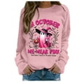thumbnail image 2 of Breast Cancer Awareness Halloween Sweatshirts for Women In October We Wear Pink Ghost Graphic Crewneck Sweatshirt, 2 of 6