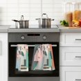 thumbnail image 4 of Yayeee 2 Pack Hand Towels for Bathroom 100% Cotton 16" x 28" Soft Absorbent Kitchen Towel, Art City, 4 of 7
