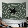 thumbnail image 2 of Chic and Durable Retro Starry Topographic Tapestry in Green - Perfect for Dorm, Bedroom, Living Room Decor, 2 of 6