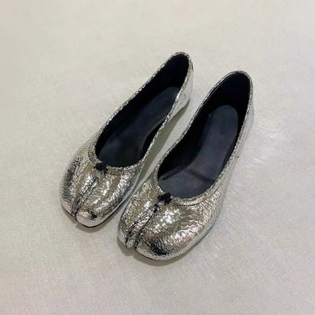 

Maggie ~ Korean version of soft silver pig feet toe women‘s shoes low mouth shoes women‘s French Mary Jane women‘s shoes