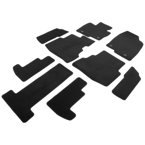 Ikon Motorsports Floor Mats Carpets Fits 2020-2023 Mazda CX-9 with 2nd-Row 6 Seats, Nylon OEM Fitment Style Anti-slip Front Rear Liners Black 9PCS