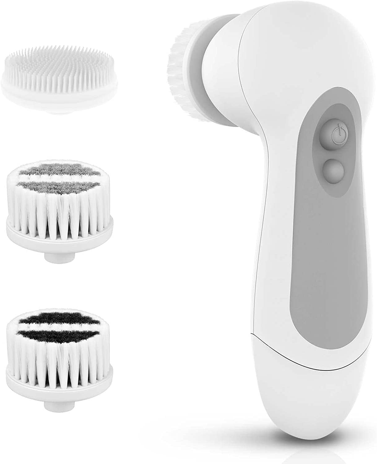 Waterproof Facial Cleansing Spin Brush Set with 3 Exfoliating Brush