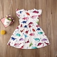 thumbnail image 4 of MesaSe Robe à Manches Courtes Bouffantes Imprimée Dinosaure pour Bébé Filles Blanc 3-4 Ans, 4 of 9