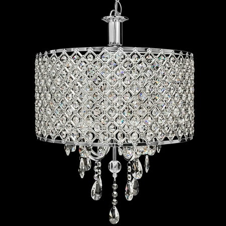 Best Choice Products 4-Pendant Dining Room Crystal Drop Modern Chandelier (Best Chandeliers For Living Room)