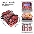 thumbnail image 3 of Coral Double Layered Insulated Lunch Bag with Two Compartments, Large Capacity, Hand-Held, 7.1x11.4x16.1 Inches, 3 of 6