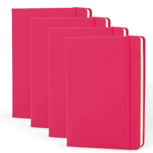 Simply Genius (4pk) A5 Hardcover Journal Notebook, 5.7x8.4, Pink