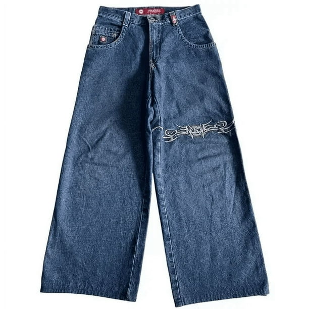JNCO Jeans New Mens Harajuku Retro Hip Hop Skull Embroidery