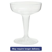 WNA Comet Plastic Champagne Glasses, 4 oz., Clear, Two-Piece Construction, 25 Pack by WNA, INC.