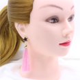 thumbnail image 2 of Pendientes de Tuerca Estrella Stud con Borla Larga Yuyangstore Rosado Hilo borla pendientes, 2 of 6