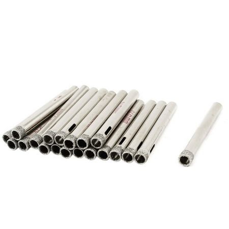 

20 Pcs Straight Shank 6mm 15/64 Diamond Drill Bit Marble Glass Hole Saw Cutter