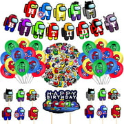 Palegg Among Birthday Party Supplies, Multi-Colorful Video Game Party Supplies, Happy Birthday Banner, Balloons, Cake Toppers, Stickers, 80 Pack Walmart Canada